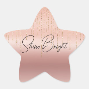 Roze Goud Glam Slierten Ster Sticker