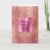 Roze Goud Glam Sparkle Kaart (Voorkant)