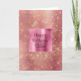 Roze Goud Glam Sparkle Kaart