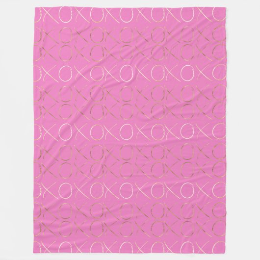 Roze Goud Glam XOXO Fleece Deken (Voorkant)