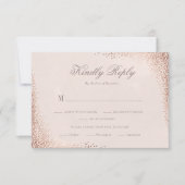 Roze Goud Glans Elegante Bruiloft RSVP Kaartje (Voorkant)