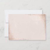 Roze Goud Glans Elegante Bruiloft RSVP Kaartje (Achterkant)