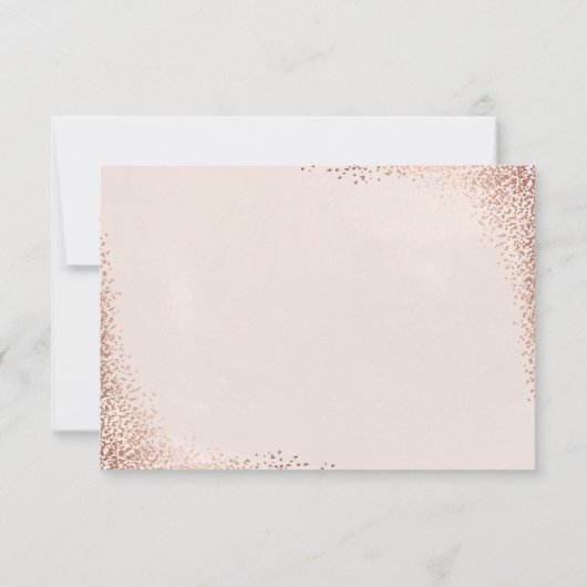 Roze Goud Glans Elegante Bruiloft RSVP Kaartje (Achterkant)