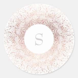 Roze Goud Glans Kerst Holiday Ronde Sticker