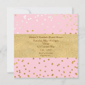 Roze & Goud Glanzende Confetti Stippen Modern Chic Kaart (Achterkant)