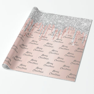 Roze goud glinster roze zilver glans Kerstmis Cadeaupapier