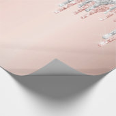 Roze goud glinster roze zilver glans verjaardag cadeaupapier (Hoek)