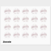 Roze goud glinsterconfetti ronde sticker (Vel)