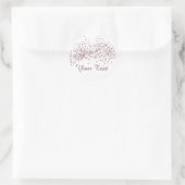 Roze goud glinsterconfetti ronde sticker (Tas)