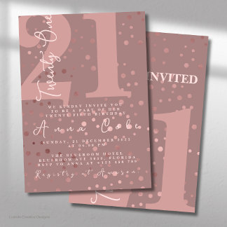 Roze goud glinsterende verjaardagsfeest glamorpart kaart