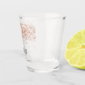 Roze goud glinstert naam script elegant shot glas (Rechts)