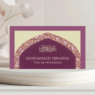 Roze Goud Glitter Arabische Stijl Islamitische Mos Visitekaartje