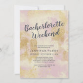 Roze goud glitter Bachelorette Weekend Uitnodiging (Voorkant)