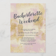 Roze goud glitter Bachelorette Weekend Uitnodiging