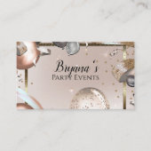 Roze Goud & Glitter Ballonnen Feest Evenementen Pl Visitekaartje (Voorkant)