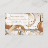 Roze Goud & Glitter Ballonnen Feest Evenementen Pl Visitekaartje (Achterkant)