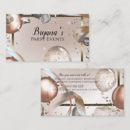 Roze Goud & Glitter Ballonnen Feest Evenementenpla Visitekaartje