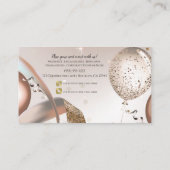 Roze Goud & Glitter Ballonnen Feest Social Media  Visitekaartje (Achterkant)