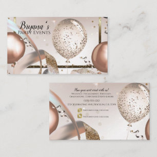 Roze Goud & Glitter Ballonnen Feest Sociale Media Visitekaartje