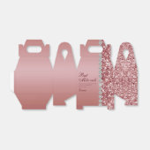 Roze Goud Glitter Bat Mitzvah Bedankdoosjes (Uitgevouwen)