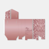 Roze Goud Glitter Bat Mitzvah Bedankdoosjes (Uitgevouwen)