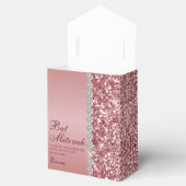 Roze Goud Glitter Bat Mitzvah Bedankdoosjes (Geopend)