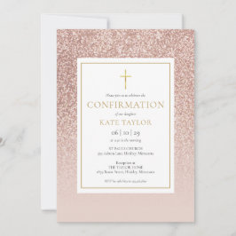 Roze Goud Glitter Bevestiging Kaart
