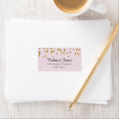 Roze Goud Glitter confetti Adreslabels Etiket (Insitu)