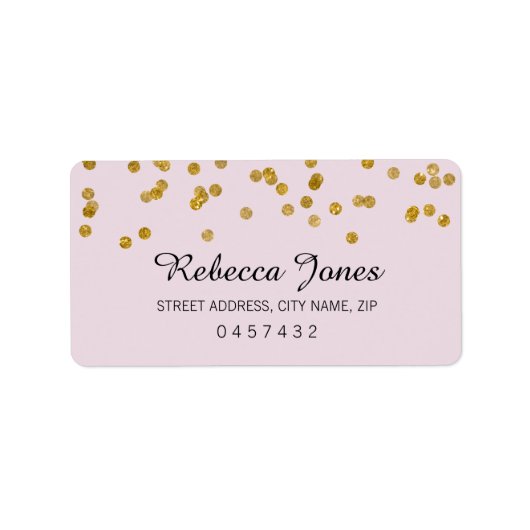 Roze Goud Glitter confetti Adreslabels Etiket (Voorkant)