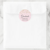 Roze Goud Glitter Confetti Afstudeergeschenk Ronde Sticker (Tas)