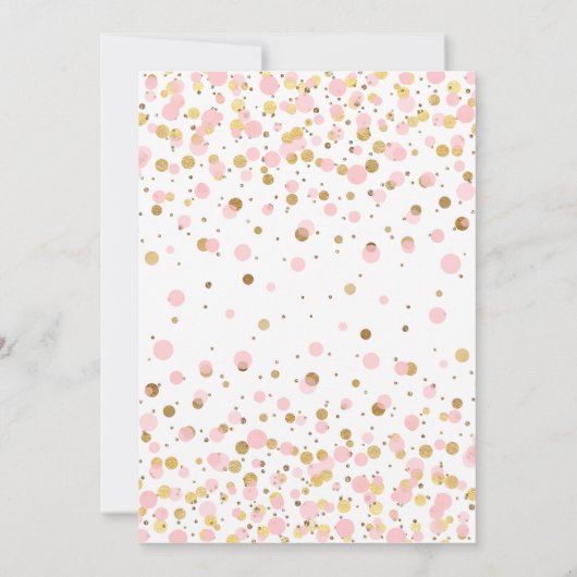 Roze Goud Glitter Confetti Meisje Zevende Verjaard Kaart (Achterkant)