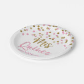 Roze goud Glitter Confetti Mis 15 Quinceanera Papieren Bordje (Gekanteld)
