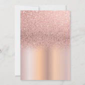 Roze Goud Glitter Diamanten Afstuderen Kaart (Achterkant)
