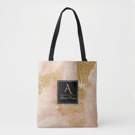 *~*  roze goud Glitter Distress Golden Tote Bag (Voorkant)