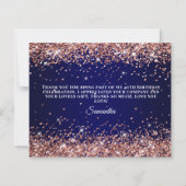 Roze Goud Glitter Donkerblauwe Ombre Dank Je (Achterkant)