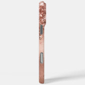 Roze Goud Glitter Druppels Glam Handtekening Case-Mate iPhone Case (Achterkant / Rechts)