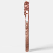 Roze Goud Glitter Druppels Glam Handtekening Case-Mate iPhone Case (Achterkant / Links)