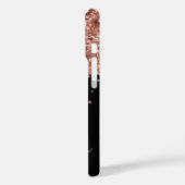 Roze Goud Glitter Druppels Zwarte Glam Handtekenin Case-Mate iPhone Case (Achterkant / Links)