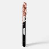 Roze Goud Glitter Druppels Zwarte Glam Handtekenin Case-Mate iPhone Case (Achterkant / Rechts)
