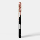 Roze Goud Glitter Druppels Zwarte Glam Handtekenin Case-Mate iPhone Case (Achterkant / Rechts)