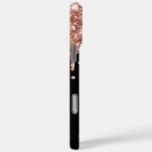 Roze Goud Glitter Druppels Zwarte Glam Handtekenin Case-Mate iPhone Case (Achterkant / Rechts)