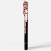 Roze Goud Glitter Druppels Zwarte Glam Handtekenin Case-Mate iPhone Case (Achterkant / Links)