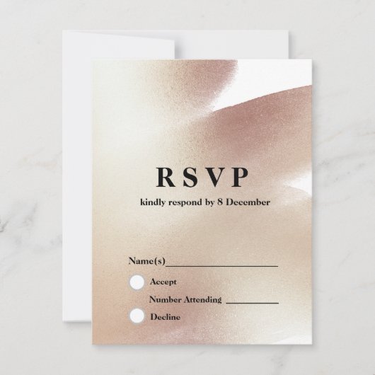 Roze Goud, Glitter elegant 3.5" x 5" Antwoordkaart RSVP Kaartje (Voorkant)