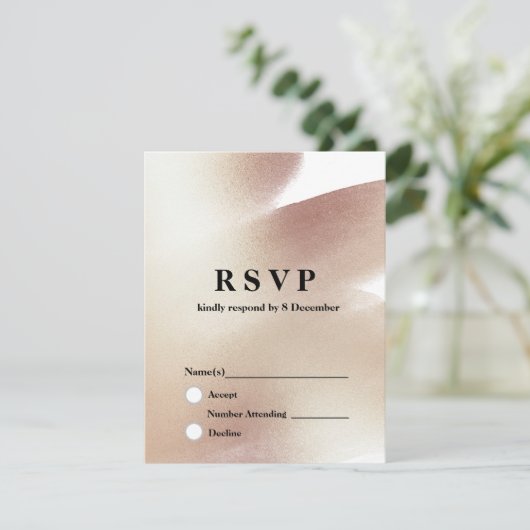Roze Goud, Glitter elegant 3.5" x 5" Antwoordkaart RSVP Kaartje (Staand voorkant)