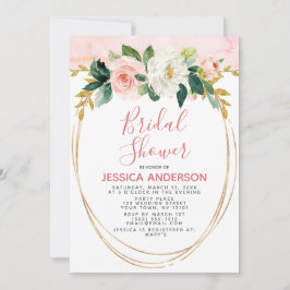 Roze goud Glitter Floral Vrijgezellenfeest Kaart