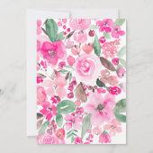  roze goud glitter florale vrijgezellenfeest kaart (Achterkant)