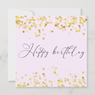 Roze Goud Glitter Gelukkig Verjaardag Kaart