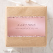 Roze Goud Glitter Gepersonaliseerde Sjabloon Verze Etiket (Insitu)