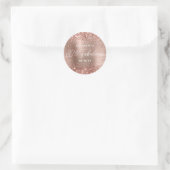Roze Goud Glitter Glam Moderne Script 30 & Fabulou Ronde Sticker (Tas)