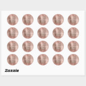 Roze Goud Glitter Glam Moderne Script 50 & Fabulou Ronde Sticker (Vel)